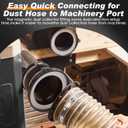 Magnetic Dust Collector System for 4" Shop Vacuum Hose,One-to-Multi Machines, 4" Mag Connector+4" Receiver+4" Cuff