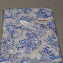 Chinoiserie Easter Table Runner Toile de Jouy Vintage Blue and White Bunny Spring Party Decoration Home Kitchen Dining Room Table Decor (Blue, 13" x 90")