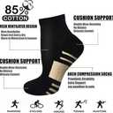 Iseasoo Copper Ankle Compression Socks - Low Cut Arch Support Socks for Men & Women, Running, Nurses, Plantar Fasciitis Socks (L/XL)