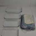 COOK WITH COLOR 8-Piece Deep Glass Baking Dish Set with Plastic Lids  Casserole and Food Storage Containers for Lasagna, Leftovers  Freezer-to-Oven, Microwave & Dishwasher Safe, Blue