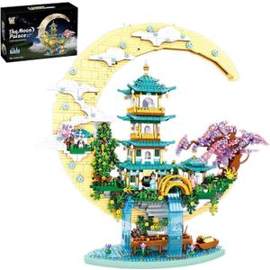 Wlcbomuoe Architecture Micro Building Blocks Set, Unique Creative DIY Architecture Model for Adults & Teens 14+, Creative Gift for Birthday & Christmas (Moon Palace)