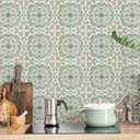 Vintage Retro Tile Stickers - 10 pcs 20cm/7.87inch Embossed Moroccan Pattern Peel & Stick Wall Tiles, 3D Textured PVC Waterproof Backsplash for Kitchen, Bathroom, Laundry Room Decor