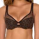 Smart & Sexy Women's Mesh Plunge Bra, Classic Leopard, 38D