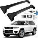 Roof Rack Cross Bars Compatible with Grand Cherokee L 2021-2025 and 2022-2025 Grand Cherokee WL with Anti-Theft Lock, Black Matte Aluminum Anti-Corrosion Crossbars