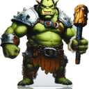 Amyhill 3.7 ft Orc Warrior Cardboard Cutout Life Size Stand up Halloween Angry Evil Green Ogre Backdrop Photo Props Standup for Fantasy Themed Halloween Party Decoration