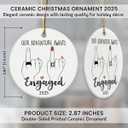 2 x Engagement Gifts for Couples 2025  Ceramic Christmas Ornament, Newly Engaged Couple Gift, Romantic Engagement Gift Keepsake