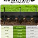 4 inch Tall Landscape Edging Kit 120FT Garden Edging with 210 Spikes for Lawn Edging and Flower Beds (Black, 120FT)