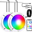 LED Pool Lights for Above Ground Pool with APP Control 40W RGB Pool Light with Suction Cups and Built-in Magnets IP68 12V Underwater Pool Light for Above ground Inground Pools Waterproof 25FT Cord (WhiteGray)