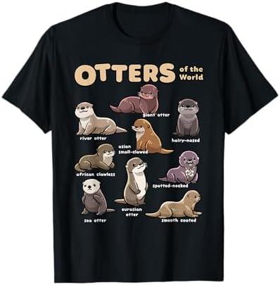 Otter Sea Animals of The World Chibi Otter Lover Educational T-Shirt S