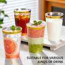200 Pack Gold Plastic Cups, 12 Oz Clear Disposable Cups with Gold Rim, Heavy Duty Cups for Party, Wedding and Daily Use
