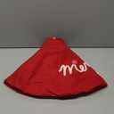 XAMSHOR 30 Inches Christmas Tree Skirt, Felt Xmas Tree Skirt with Embroidered Merry Christmas Patterns, Indoor Christmas Decorations, Red