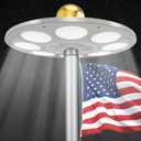 PPQ Solar Flagpole LED Light,New 136 LED Long Lifespan Flag Pole Light for 15-25 Ft Poles,Solar Powered Waterproof Lighting on Outdoor Pole Top,10 Hour Dusk to Dawn Auto On/Off
