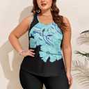 HUSKARY Plus Size Two Piece Tankini Swimsuit for Women 2026 Tummy Control Full Coverage Bathing Suits with Swim Shorts Pocket (Black, 18W)