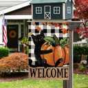 DLZDN Welcome Fall Cat Garden Flag Black Cat Pumpkins Flag 1218 Inch Double Side Buffalo Plaid Farmhouse Yard Sign Autumn Seasonal Outdoor House Decoration