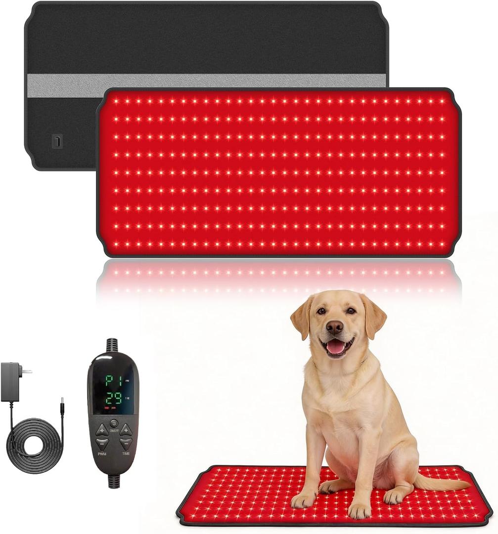 29.5"*13.8" Red Light Therapy Pad for Dogs Body, 270 LEDs Redlight Therapy Wrap with Timer, Heating Mat Products with Band for Back Belly Leg Knee Thigh, Gifts for Men, Women, Pets Dog