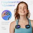 VAGAU Portable Cooling Neck Fan, Rechargeable USB Personal Neck Fans with Colorful LED lights, 360 Rotation, Wearable Neck Fan Air Conditioner for Office Travel Sport, 3 Adjustable SpeedsBlack, Medium
