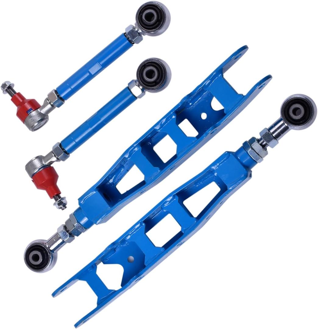 Adjustable Rear Lower Control Arms + Toe Left and Right Kit Compatible with Subaru Impreza BRZ WRX Legacy Crosstrek Forester Outback Toyota GR86 +/- 3 Degrees
