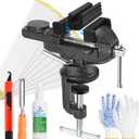 Golf Grip Kit for Regripping Golf Clubs, Portable Table Vise Rubber Clamp for Golf Grip Removal Tool with Solvent, Golf Club Regripping Kit