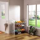 Acrylic Shoe Rack for Entryway, 3-Tier Free Standing Shoe Organizer, Minimalist Design Prefect for Door Entrance, Closet, Living Room (XL)