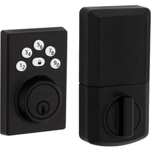 Kwikset Powerbolt 240 5-Button Keypad Matte Black Contemporary Electronic Deadbolt Door Lock, Featuring Convenient Keyless Entry, Customizable User Codes and Auto-Locking