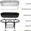 Self-Watering Raised Garden Bed with Legs and Heavy Duty Wheels, Easy-Install Planter Box with Foldable Stand, Galvanized Metal Elevated Wicking Bed with Liner for Indoor Outdoor Gardening