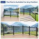 BLIKA 1 Pack 2.56 in. x 2.56 in. x 39 in. Aluminum Deck Railing Post with Screws, Porch and Deck Railing Post, Matte Black Aluminum Post for Decks, Stair, Balconies, Porches & Fencing
