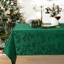 Joybest Elegance Christmas Jacquard Table Cloth - Polyester Fabric Tablecloth for Christmas Decoration, Holiday Dinner & Family Gathering, Rectangle 52 x 70 Inch, Green