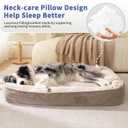 FAIRYPET Deluxe Plush Dog Beds for Medium to Large Dogs, 3D Crimped Siliconized Hollow Fiber Fill，Soft Breathable，Washable Dog Bed, Plush Faux Fur & Corduroy,Durable Pet Bed with Anti-Slip Bottom,  36"l x 27"w x 6"th