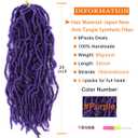 Soft Locs Crochet Hair 24 Inch 6 Packs Purple Faux Locs Pre Looped Knotless Style Natural Curly Wavy Braids for Black Women