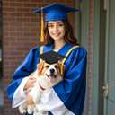 Dog Graduation Cap Gown Set 2026, Adjustable Washable Pet Graduation Outfit for Small Medium Dogs,with Cap Tassel, Glasses & Scroll, Dog Graduation Outfits Gifts (Black, Small)
