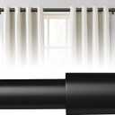 Extra Long Curtain Rods for Windows 240 Inches, 1 Inch Diameter Adjustable Black Curtain Rod, Heavy Duty Modern Curtain Rod with Simple Finials, 32"-240"