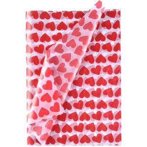 CHRORINE Tissue Paper for Packaging 60 Sheets Gift Wrapping Tissue Paper Heart Design Art Paper for Crafts Valentine's Day Wedding Party DIY Decor (A2-Valentine)