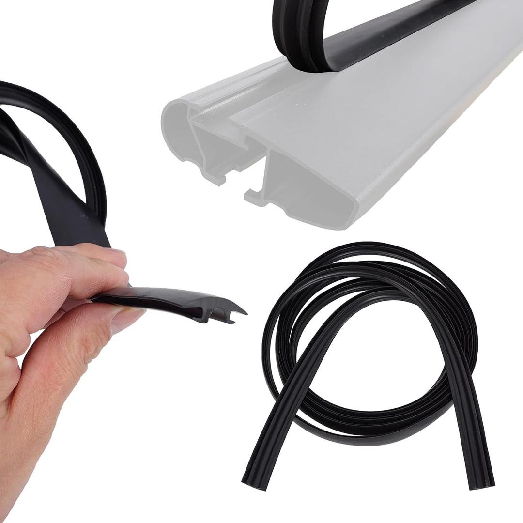Rubber Strip for THUL-E WingBar/Aeroblade Tesla Model 3/Cybertruck/Pioneer Platform/VW/Volvo Car Roof Rack Crossbar 10Ft/120 inchs, Reduce Wind Resistance and Noise Used (Black)