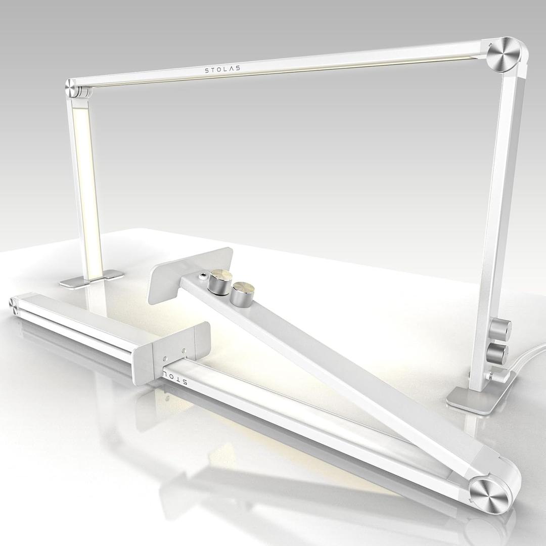 LED Desk Lamp 36W, 4000-6000K Dimmable Table Lamp, 3 Lighting Modes, Square Desk Light for Study, Model Building, Painting, Crafting-White