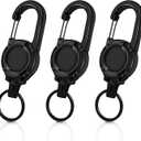 Set of 3 Heavy-duty Retractable Keychains with Retractable Reels, Multifunctional Tool Carabiner Keychains.