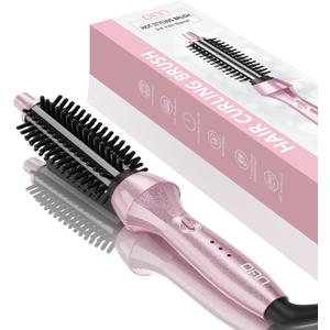 DAN Technology Thermal Brush,Dual Voltage Travel CurlingBrush, 60 min Shut Off Electric Curling Brush, Temperature Adjustable Heated curlingBrush,3/4 inch Curling Irons