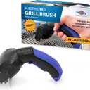 Flame King Electric BBQ Grill Brush Cordless and Rechargeable Stainless Steel Bristles,Black