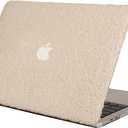 Compatible with New 2022 MacBook Air 13.6 inch Case with Touch ID, Model A2681 M2 Chip, Plush Sherpa Fluffy Hard Shell Case, Ivory