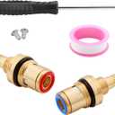 KSRPL3200HC& KSRPL3200CC Brass Ceramic Valve Cartridge Compatible With CC Basin Faucet Cold & Hot Ceramic Cartridge, 2-1/8" Length, Suitable for 3/8" x 16 PT Handle Connection