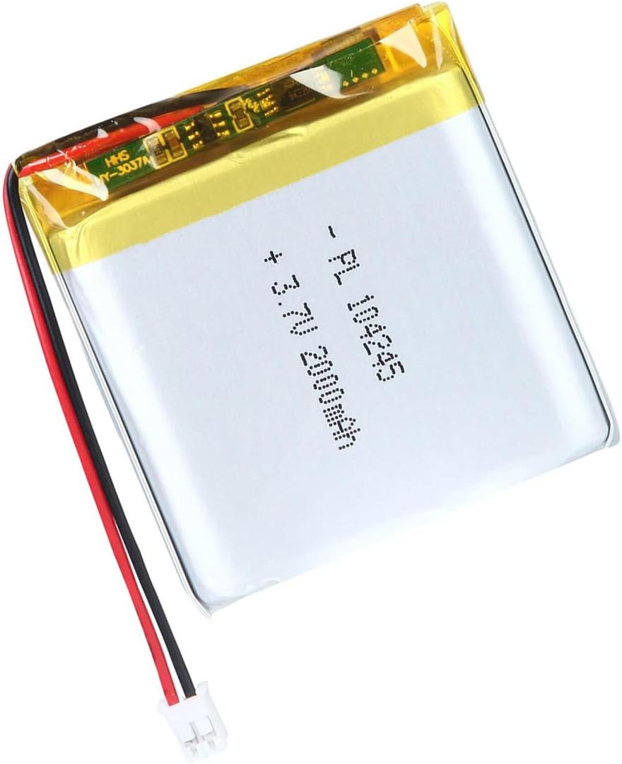 104245 3.7V Lipo Battery 2000mAh 104245 Rechargeable Lithium Polymer Battery Pack with JST PH2.0mm Connector for Electronic Device