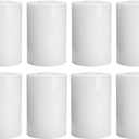 8 Pack White Opal Glass Shades Covers, 5.5in Height, 3.5in Diameter, 1-5/8in Fitter, Glazed Cylinder Glass Lamp Shade Replacement for Pendant Light Wall Sconces Chandelier