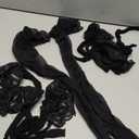 Bencailor 4 Pairs Fishnet Thigh High Stocking for Women Silicone Lace Top Sheer Over Knee Stockings (Medium, Black)