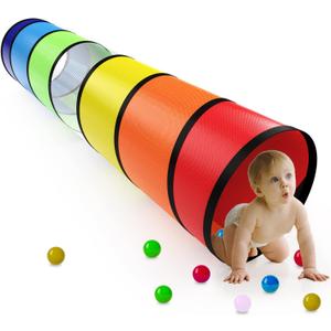 Kids Play Tunnel for Toddlers 1-3 Colorful Pop Up Baby Tunnel for Kids to Crawl Through 6 Foot with Breathable Mesh Collapsible Toddler Toys Gift for Children Backyard Playset