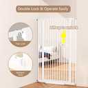 55.1" Extra Tall Dog Gate Indoor for Doorways, 30.1-33.8" Wide Cat Pet Gate for Stairs, 1.37" Gap No Drilling Auto Close High Pressure Mounted for Kitchen/Hallways, White