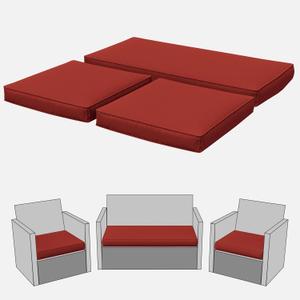 3 Pcs Outdoor Cushion Covers, Patio Cushion Covers Replacement Fit for 4-Seater Wicker Rattan Patio Set Chair Couch,36182,18182, Covers Only, Terra Red