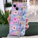 for iPhone 14 Plus Case Flower Creativity Pattern Design Soft Silicone Slim Shockproof Phone Cover for iPhone 14 Plus, 6.7 inch-Flower Purple