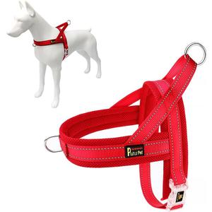 Plutus Pet No Pull Dog Harness with Breathable Mesh Padded, Adjustable Reflective Escape Proof Dog Harness, Quick Fit Dog Vest Harness for Small Medium Large Dogs(M, Red) (M: chest 19.7"-25.2")