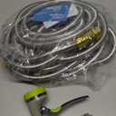 Metal Garden Hose 25 ft  304 Stainless Steel Water Hose with Nozzle Sprayer, Garden Hoses Flexible, Lightweight, No Kink, Heavy Duty for Outdoor (25 ft) (Silver)