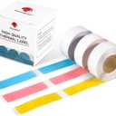 Phomemo D30 Thermal Label, self-Adhesive Paper,1/2"*1 7/8" (14mm * 50mm), Compatible with PhomemoD30 Label Printer, Suitable for Home, Office, School, 130 Labels/roll, 3 RollBlue/Pink/Yellow