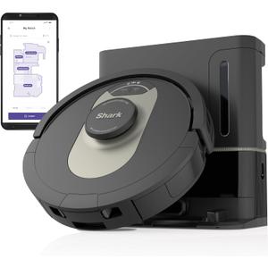 Shark AV2501AE AI Robot Vacuum with XL HEPA Self-Empty Base, Bagless, 60-Day Capacity, LIDAR Navigation, Perfect for Pet Hair, Compatible with Alexa, Wi-Fi Connected, Carpet & Hard Floor, Black